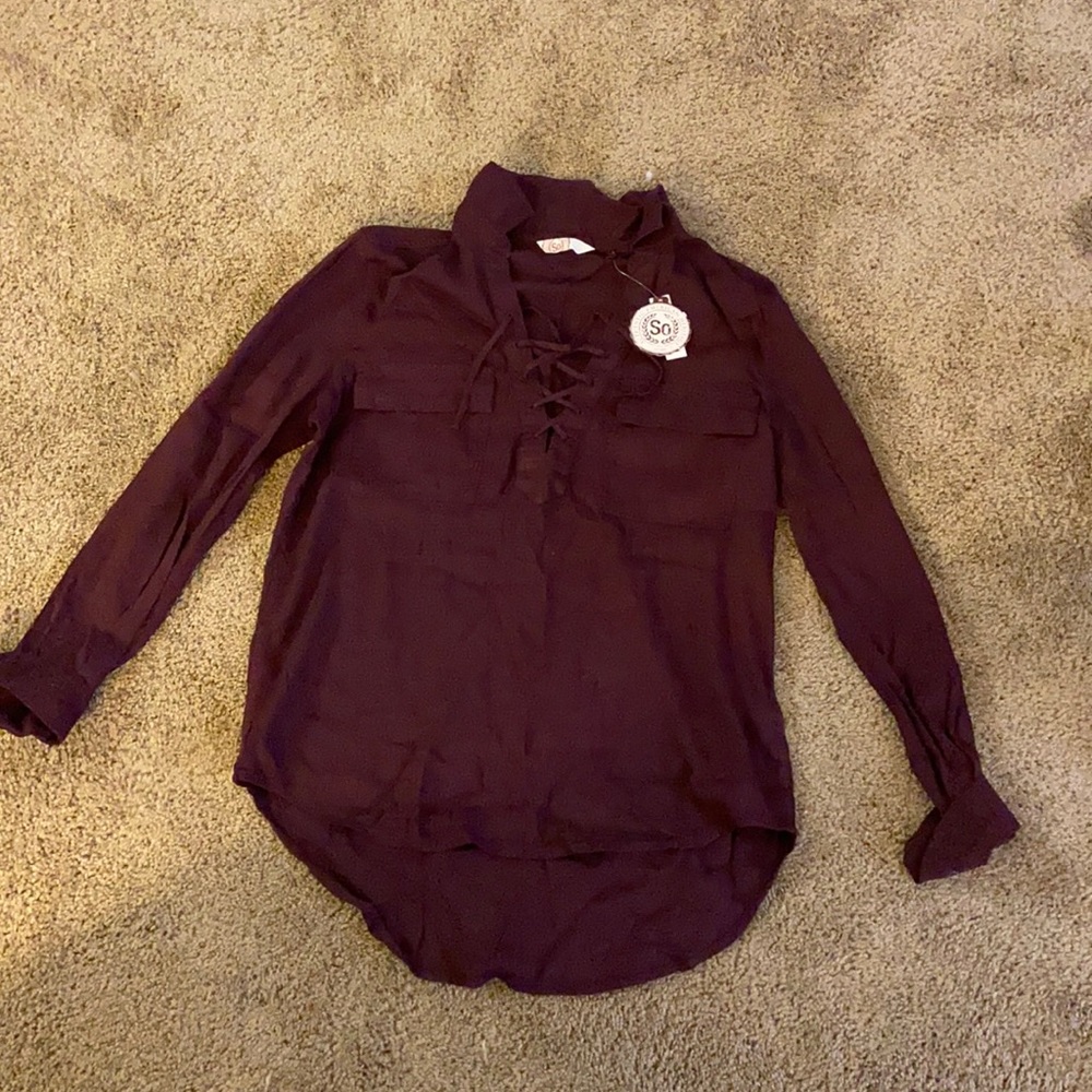 NWT SO Lace-up Shirt